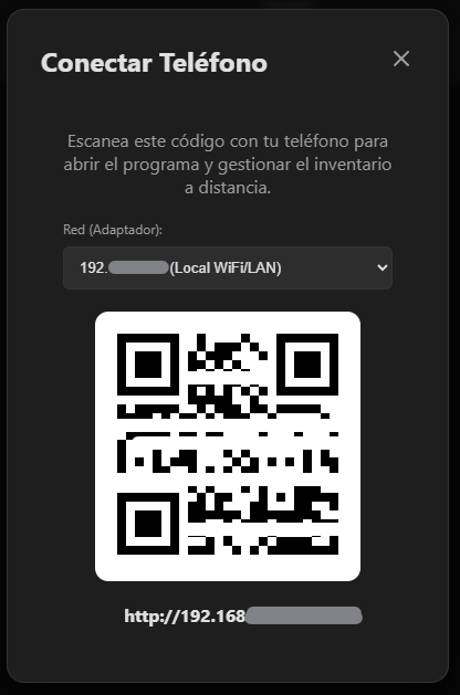 Conexión de Teléfono Móvil por Código QR